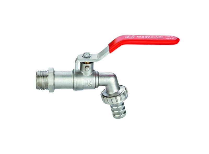 Кран латунный шаровый для полива наружная резьба 1/2" ручка Double-lin (78-040) Кран латунный шаровый для полива наружная резьба 1/2" ручка Double-lin (78-040)